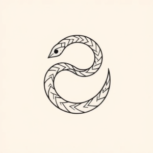 Continuous Line Ouroboros Tattoo