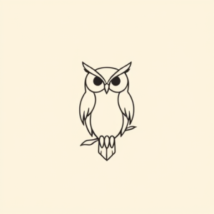 Continuous Line Owl Tattoo