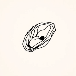 Continuous Line Oyster Tattoo