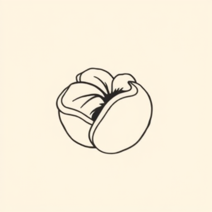 Continuous Line Peach Tattoo
