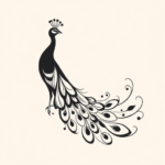 Continuous Line Peacock Tattoo