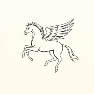 Continuous Line Pegasus Tattoo