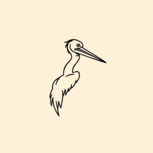 Continuous Line Pelican Tattoo