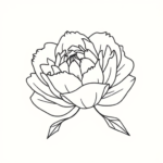 Continuous Line Peony Tattoo