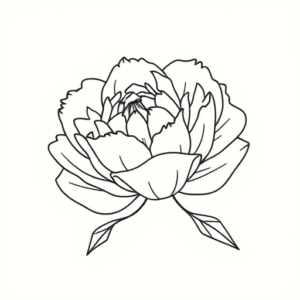 Continuous Line Peony Tattoo