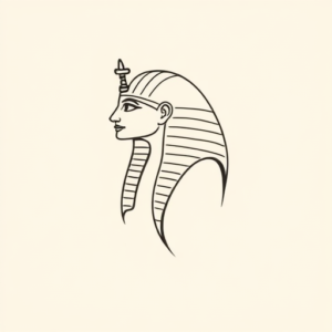 Continuous Line Pharaoh Tattoo