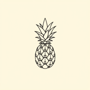 Continuous Line Pineapple Tattoo