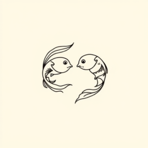 Continuous Line Pisces Tattoo