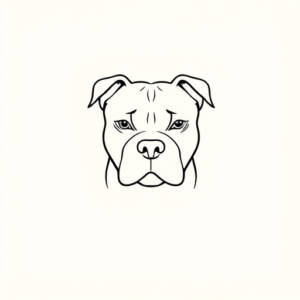 Continuous Line Pitbull Tattoo