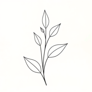 Continuous Line Plant Tattoo