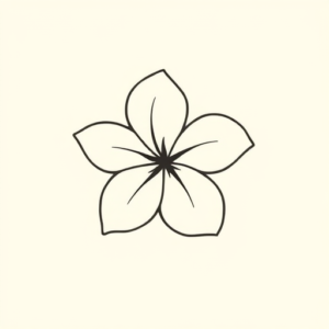 Continuous Line Plumeria Tattoo