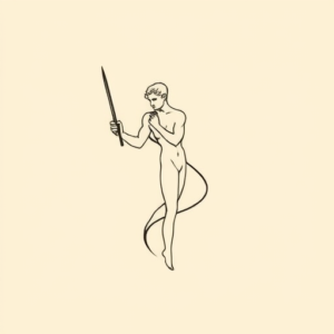 Continuous Line Poseidon Tattoo