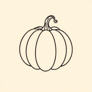 Continuous Line Pumpkin Tattoo