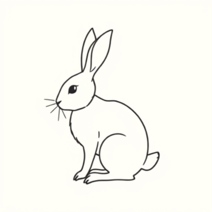 Continuous Line Rabbit Tattoo