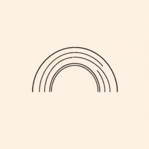 Continuous Line Rainbow Tattoo