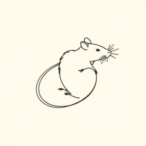 Continuous Line Rat Tattoo
