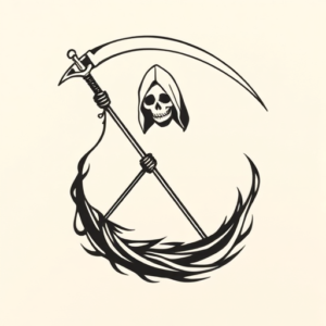 Continuous Line Reaper Tattoo