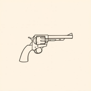 Continuous Line Revolver Tattoo