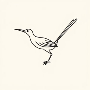 Continuous Line Roadrunner Tattoo