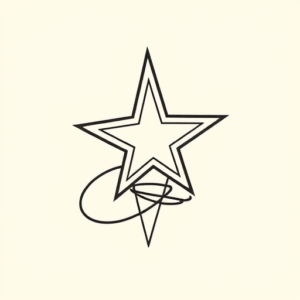 Continuous Line Rockstar Tattoo