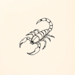 Continuous Line Scorpion Tattoo