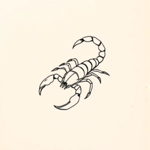 Continuous Line Scorpion Tattoo
