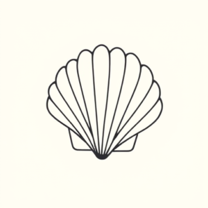 Continuous Line Seashell Tattoo