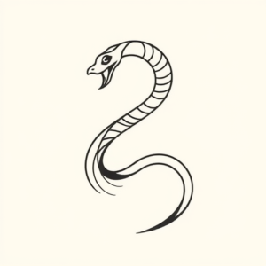 Continuous Line Serpent Tattoo