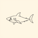 Continuous Line Shark Tattoo