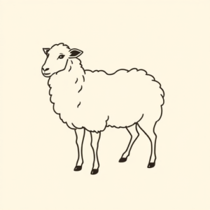 Continuous Line Sheep Tattoo