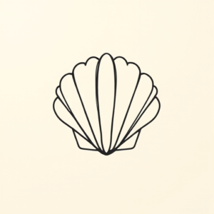 Continuous Line Shell Tattoo
