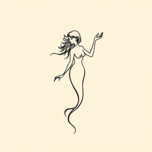 Continuous Line Siren Tattoo