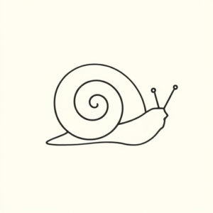 Continuous Line Snail Tattoo