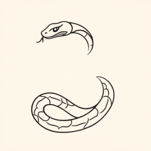 Continuous Line Snake Tattoo