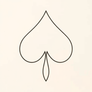 Continuous Line Spade Tattoo