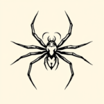 Continuous Line Spider Tattoo