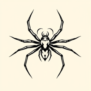 Continuous Line Spider Tattoo