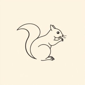Continuous Line Squirrel Tattoo