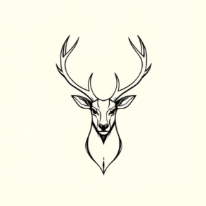 Continuous Line Stag Tattoo