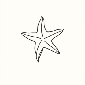 Continuous Line Starfish Tattoo