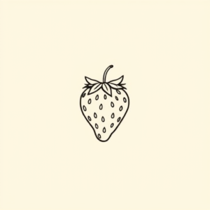 Continuous Line Strawberry Tattoo