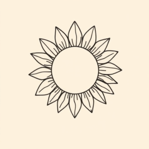 Continuous Line Sunflower Tattoo