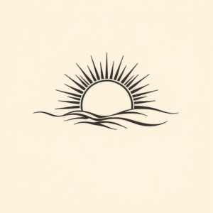 Continuous Line Sunrise Tattoo