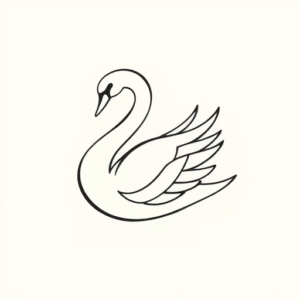 Continuous Line Swan Tattoo