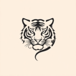 Continuous Line Tiger Tattoo