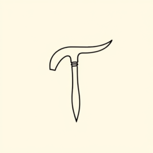Continuous Line Tomahawk Tattoo