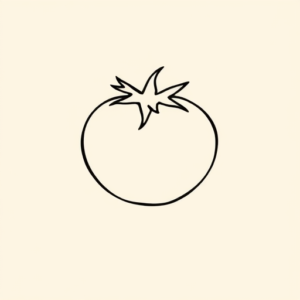 Continuous Line Tomato Tattoo