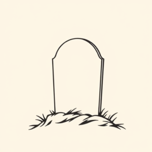 Continuous Line Tombstone Tattoo