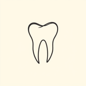 Continuous Line Tooth Tattoo