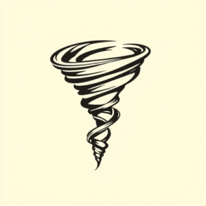 Continuous Line Tornado Tattoo
